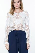  White Crochet-lace Top
