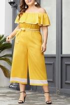  Yellow Off-the-shoulder Jumpsuit