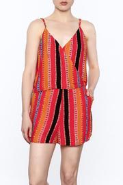  Orange Printed Sleeveless Romper
