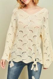  Open-knit Tie-front Sweater