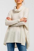  Cowl-neck High-low Top