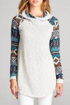  Hoodie Print Sweater