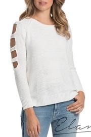 White Cut-out Sweater