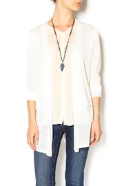  White Double Hem Cardigan