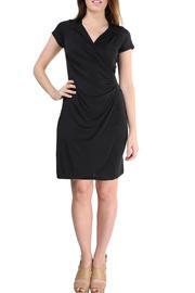  Faux-wrapped Cap-sleeve Dress