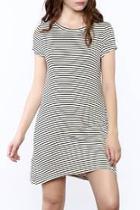  Stripe Short Sleeve Dress