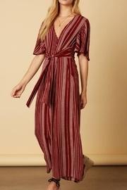  Raisin-red Stripe Jumpsuit