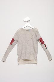  Ripped Rose Applique Sweatshirt