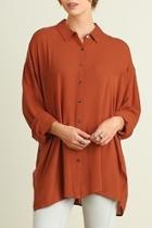  Rust Collared Blouse
