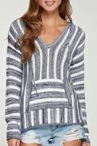  Striped Hooded Pullover