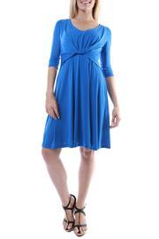  Front-twist 3/4-sleeve Dress