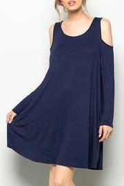  Navy Cold Shoulder Dress