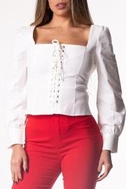  Lace-up Long-sleeve Top