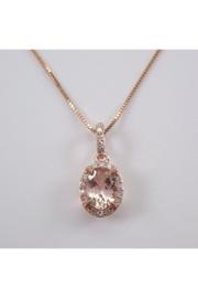 Diamond And Morganite Halo Drop Pendant Necklace 18 Chain Rose Gold Wedding Gift