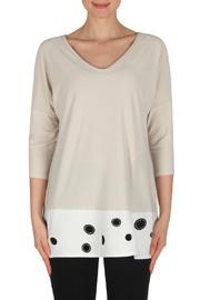  Tunic W Embroidered Circle Contrast Hem