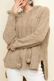  Hooded Pom-pom Sweater