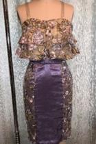  Purple Floral Skirt Set