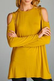  Cold Shoulder Mustard Top