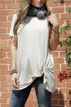  Cream-colored Knotted Top