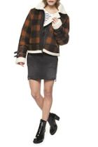  Plaid Sherpa Lined Jacket With Buckles