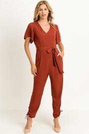 Brick V-neck Jumpsuit