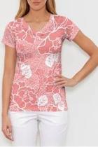 Beaded Blooms Coral Tee