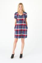  Loni Indigo Plaid Dress