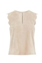  Suede Scallop Top