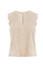  Suede Scallop Top