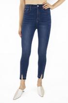 Hi Rise Ankle Crop W Unfinished Slit Hem
