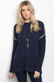  Navy Blue Open Back Sweater