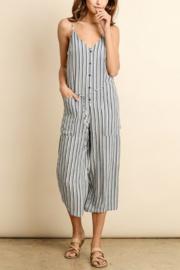  Nautical Striped Button Down Jumpsuit