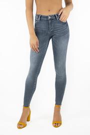  Light Grey Heidi Mid Rise Ankle Crop Jeans