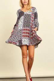  V Neck Print Dress