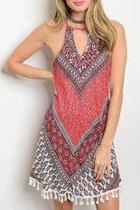  Red/gray Summer Dress