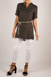  Linen Belted Tunic /dress W 3/4 Slvs