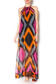  Multicolored Maxi Diamond Dress