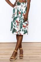  Sweet Floral Midi Skirt