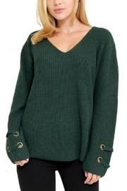  V-neck Grommet Sweater
