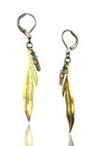  Antiqued Feather Earrings
