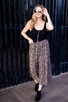  Leopard Pleated Skirt
