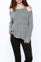  Angora Cold Shoulder Sweater