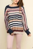  Multi-color Crochet-pullover Sweater