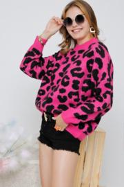  Round Neck Leopard Sweater