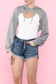  Gray Cutout Hoodie