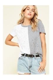 Distressed Color-block Top