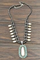  Squash-blossom Natural-white Turquoise-necklace