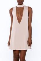 Pink Low-cut Dress
