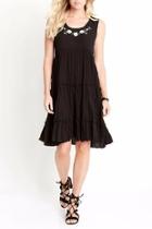  Embroidery Tiered Dress
