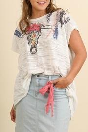  White Print Tunic Top